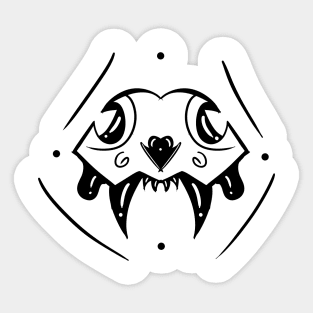 Skull Cat Graphite Sticker